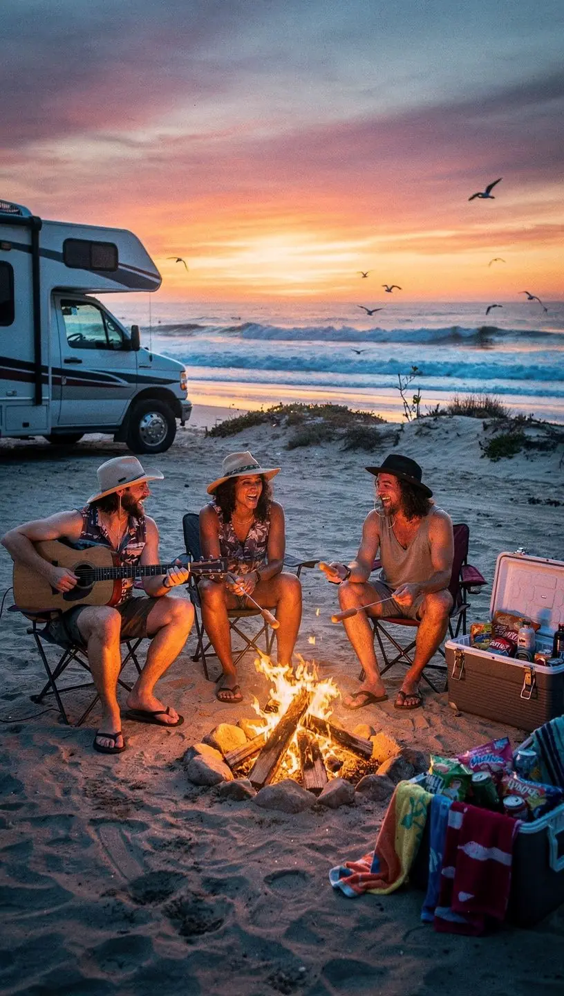 Автодом на фоне живописного национального парка США, символизирующий свободу путешествий.